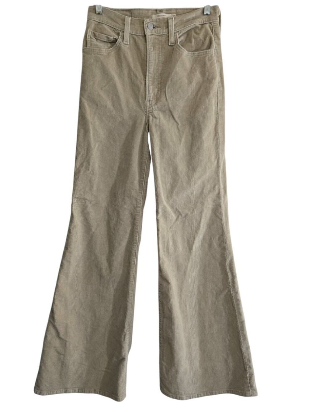 Levi's Ribcage Bell Corduroy Jeans 27x31 Tan Color Retro 70s Fit High Rise Soft - Picture 3 of 10